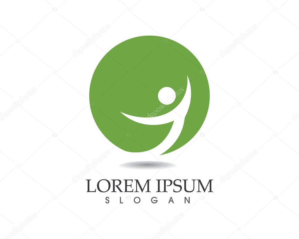 People care success health life logo template icons