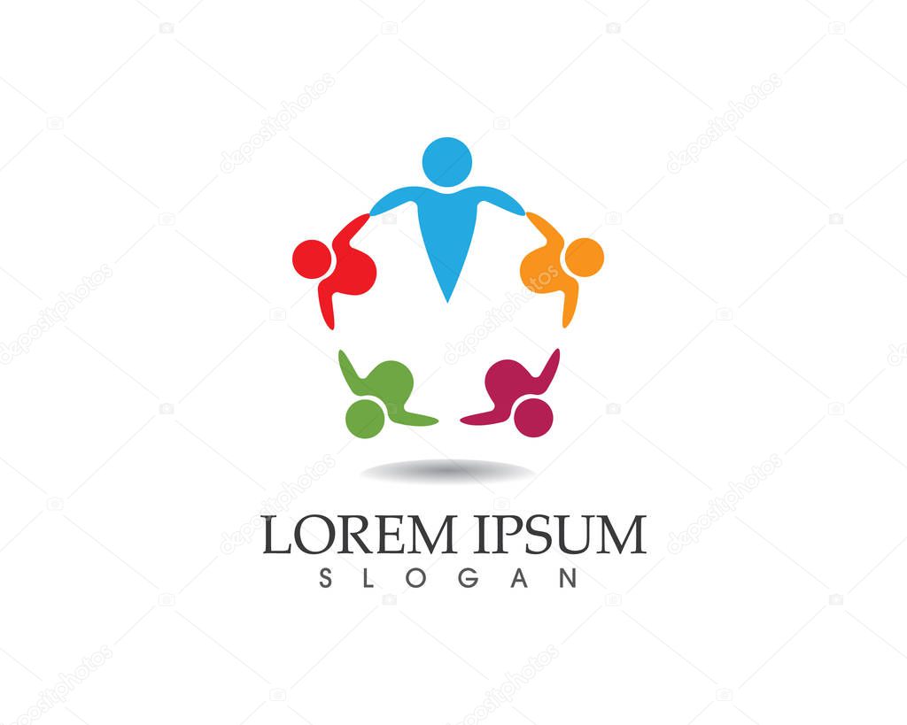 Logo template - successful peoplepeople care success health life logo