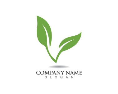 Vektör yeşil doğa logosu ve sembol bırakıyor