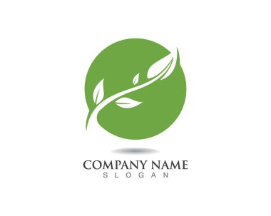 Vektör yeşil doğa logosu ve sembol bırakıyor