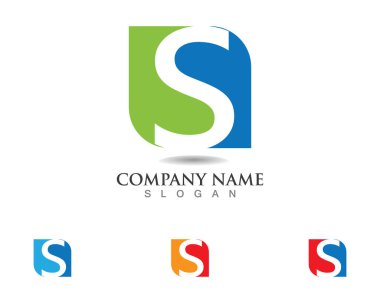 S harfli şirket logosu tasarım vektörü