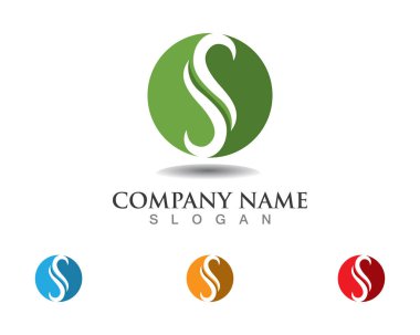 S harfli şirket logosu tasarım vektörü