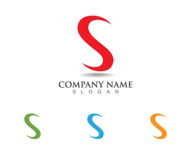 S harfli şirket logosu tasarım vektörü