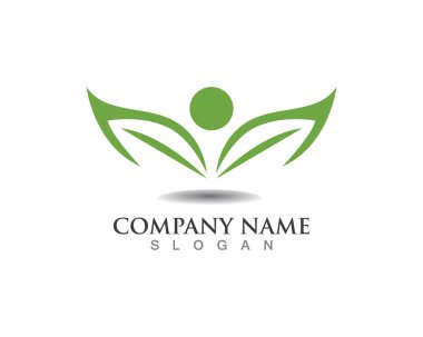 Vektör yeşil doğa logosu ve sembol bırakıyor