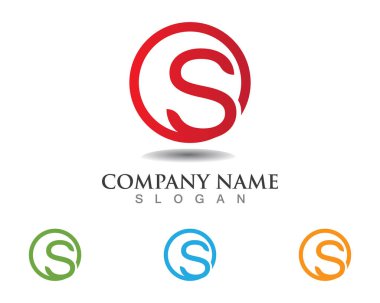 S harfli şirket logosu tasarım vektörü