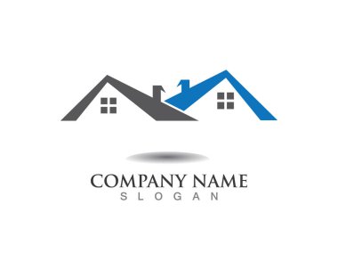 Emlak ve ev binaları logo simgeleri şablonu