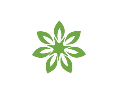 Vektör yeşil doğa logosu ve sembol bırakıyor