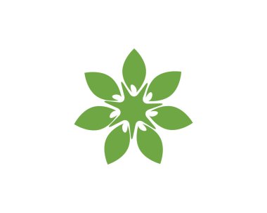 Vektör yeşil doğa logosu ve sembol bırakıyor