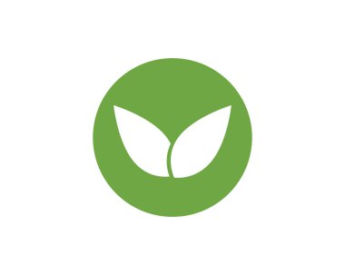 Vektör yeşil doğa logosu ve sembol bırakıyor