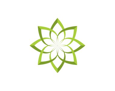 Vektör yeşil doğa logosu ve sembol bırakıyor