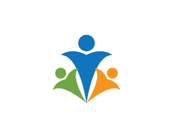 Personnes soins communautaires succès santé vie logo icônes modèle — Image vectorielle