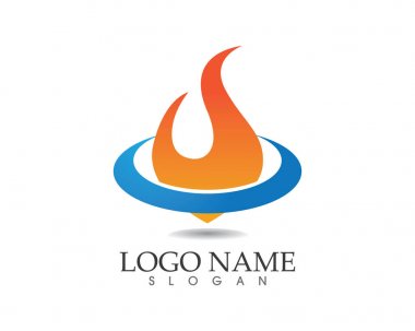 Yangın alev doğa logo ve sembolleri