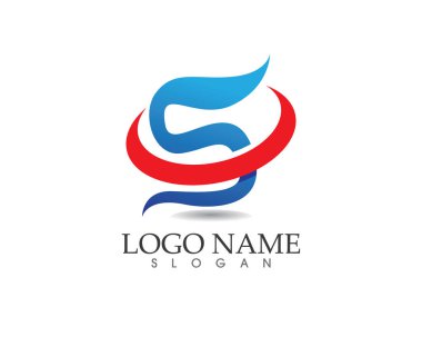 S harfli şirket logosu tasarım vektörü