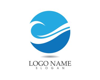 mavi su sembolleri logo ve şablon