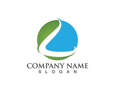 Su dalgası simgesi Logo şablonu vektör Logo sarı güneş ve mavi deniz dalgaları ile. Vektör logo