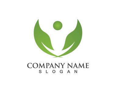 Vektör yeşil doğa logosu ve sembol bırakıyor