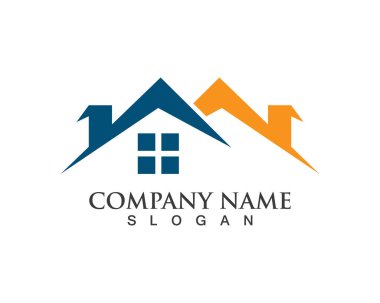 Emlak ve ev binaları logo simgeleri şablonu
