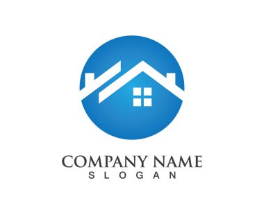 Emlak ve ev binaları logo simgeleri şablonu