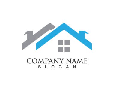 Emlak ve ev binaları logo simgeleri şablonu
