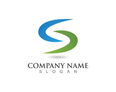 S harfli şirket logosu tasarım vektörü