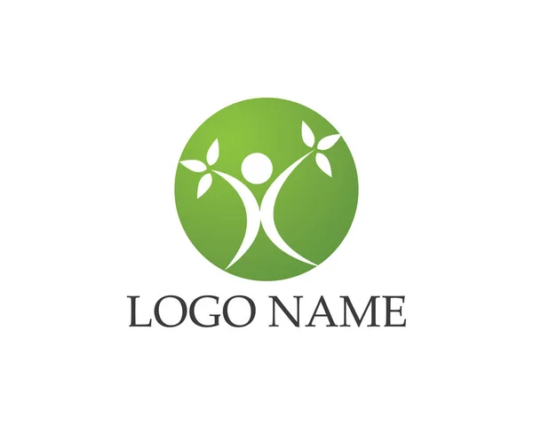 Vettore foglie verde natura logo e simbolo — Vettoriale Stock