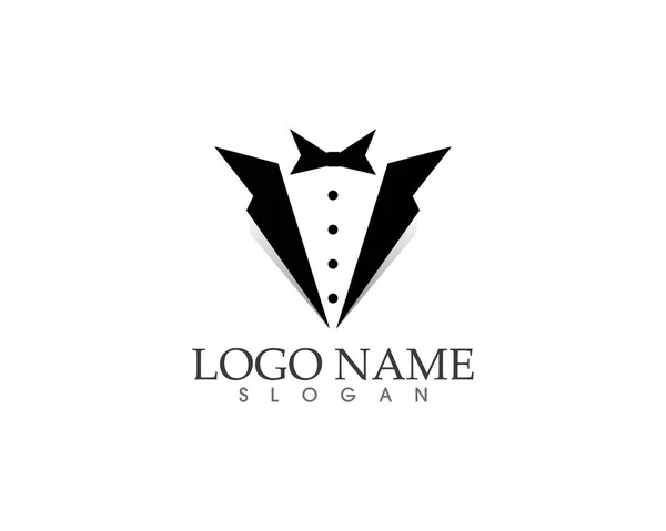 Tuxedo homem logotipo e símbolos preto ícones modelo — Vetor de Stock