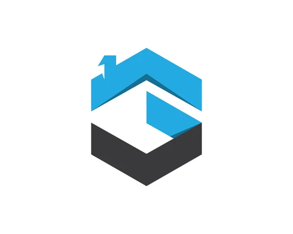 Maison bâtiments logo icônes modèle — Image vectorielle