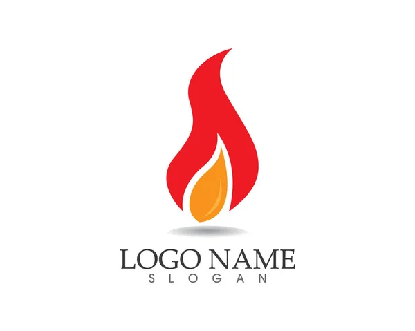Fiamma fuoco natura logo e simboli icone modello — Vettoriale Stock