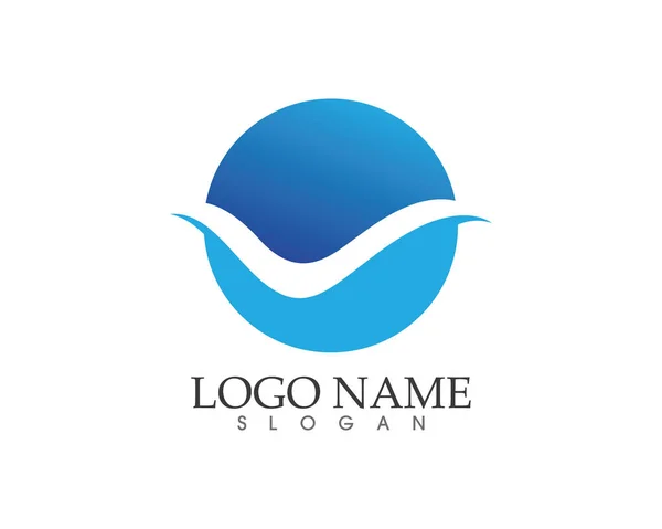 Logo et modèle de symboles d'eau bleue — Image vectorielle