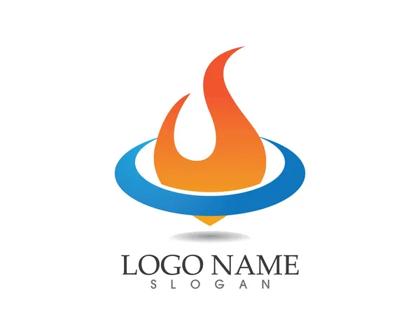 Api logo alam dan simbol - Stok Vektor