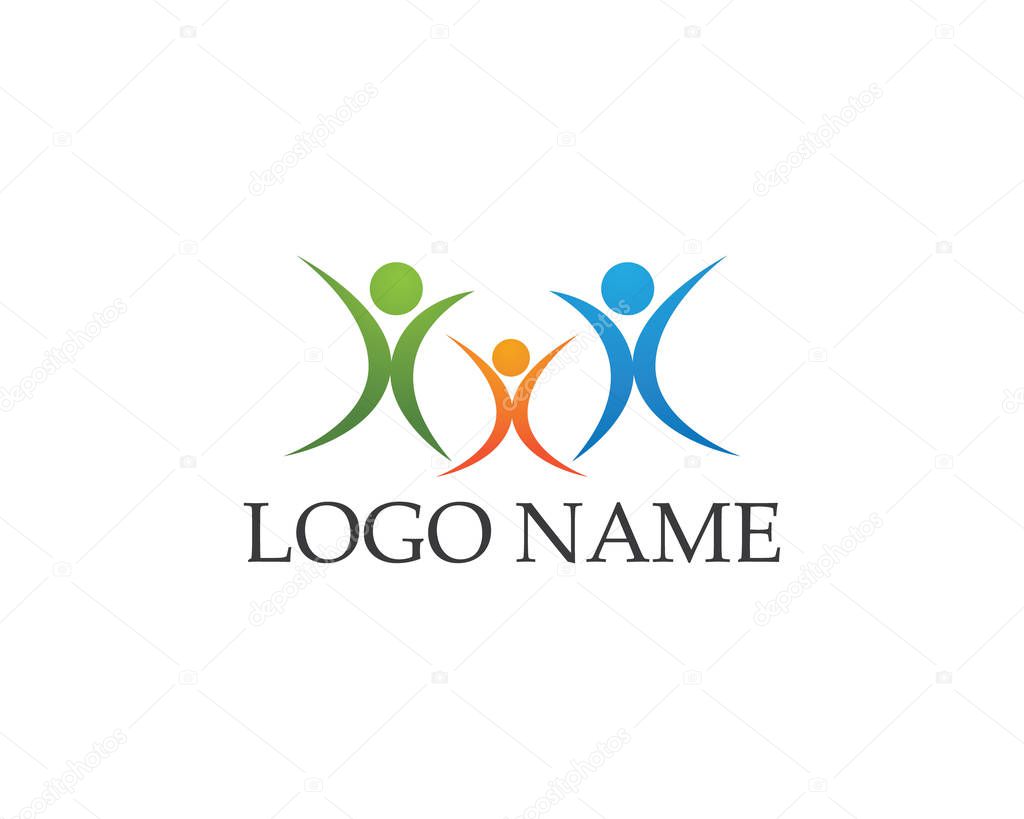 People care success health life logo template icons