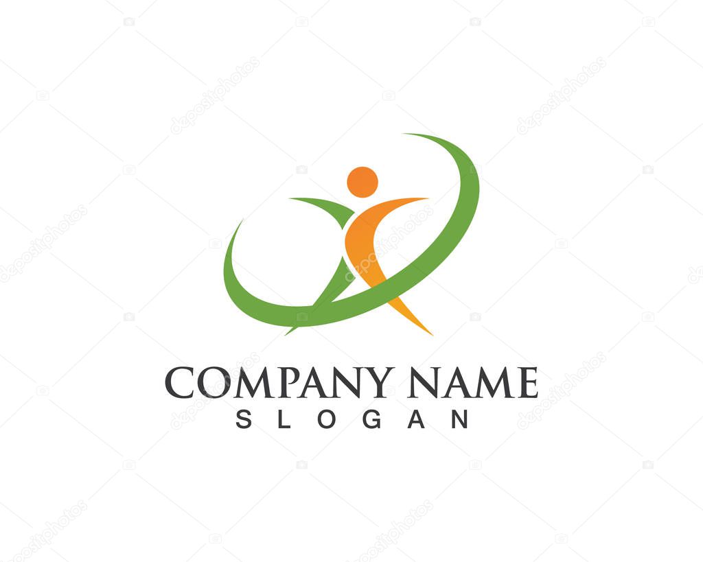 Logo template - successful peoplepeople care success health life logo