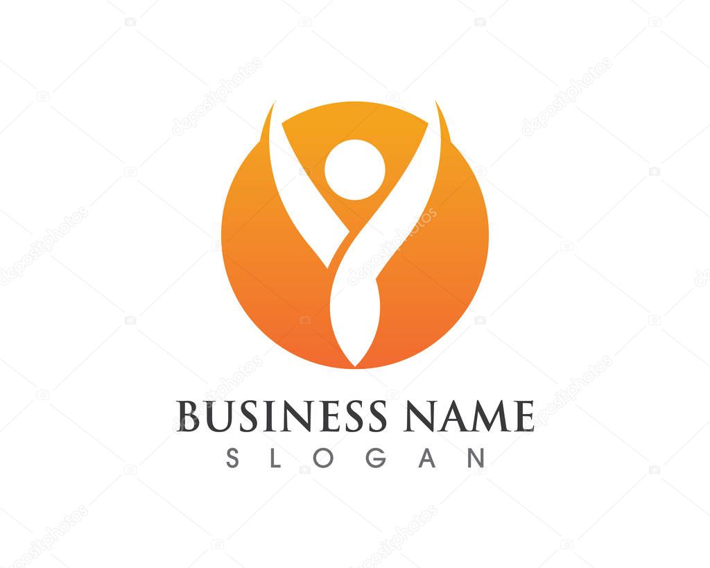 Logo template - successful peoplepeople care success health life logo