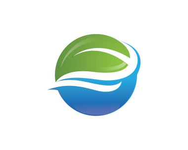 Vektör yeşil doğa logosu ve sembol bırakıyor