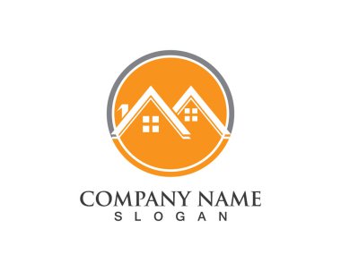 Emlak ve ev binaları logo simgeleri şablonu