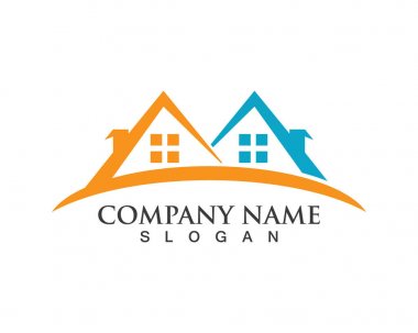 Emlak ve ev binaları logo simgeleri şablonu