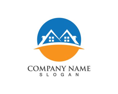 Emlak ve ev binaları logo simgeleri şablonu