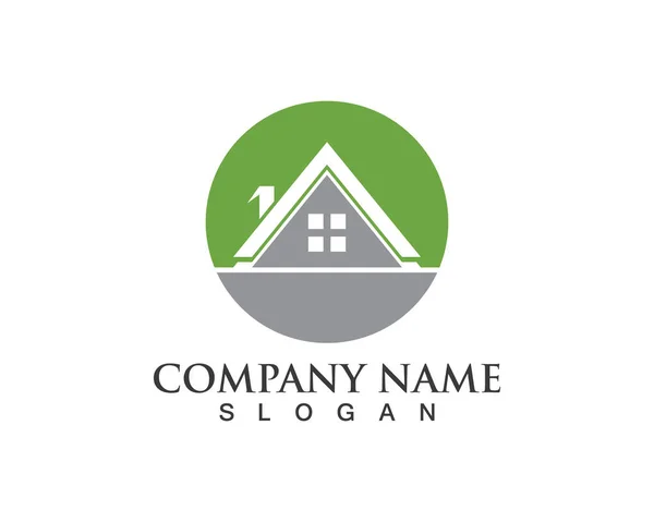 Immobilier et bâtiments à la maison logo icônes modèle — Image vectorielle