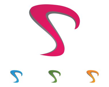 S harfli şirket logosu tasarım vektörü