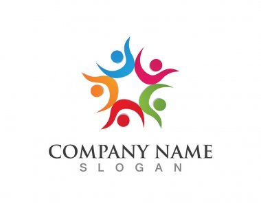Topluluk insanların bakım logo ve sembolleri