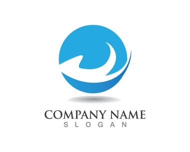 Deniz veya okyanus dalgaları, mavi su, sıçrama ve fırtına, vektör illüstrasyon