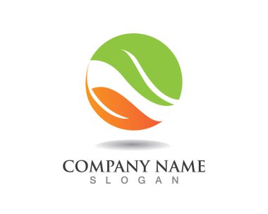 Vektör yeşil doğa logosu ve sembol bırakıyor