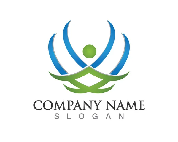 Logo template - successful people people care success health life logo — Stock Vector