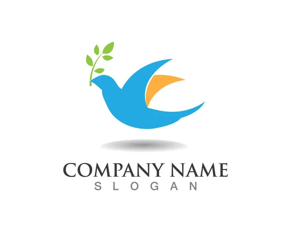 Modèle de logo de colombe aile oiseau illustration vectorielle — Image vectorielle