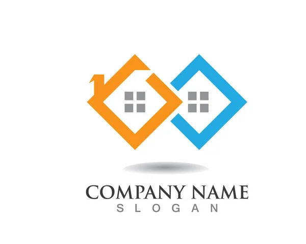 Casa edifícios logotipo ícones modelo — Vetor de Stock