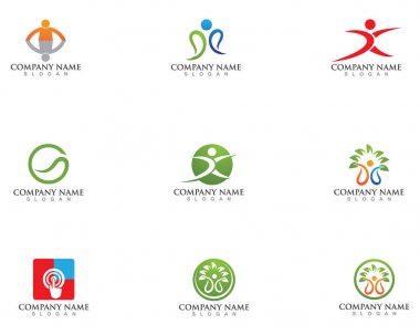 Başarılı insanlar bakım başarı sağlık hayat logo logo şablonu-