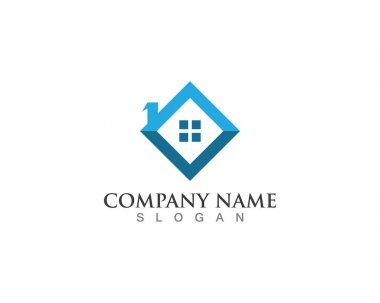 Emlak ve ev binaları logo simgeleri şablonu