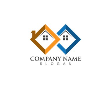 Emlak ve ev binaları logo simgeleri şablonu