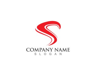 S harfli şirket logosu tasarım vektörü