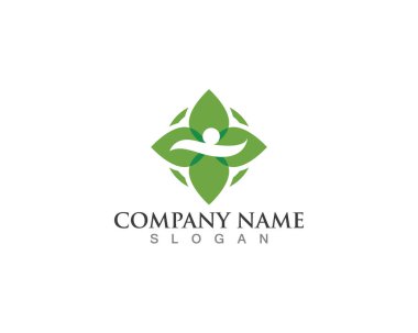 Vektör yeşil doğa logosu ve sembol bırakıyor